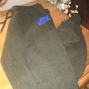 Camo Green and bright blue Nike Sweatpants